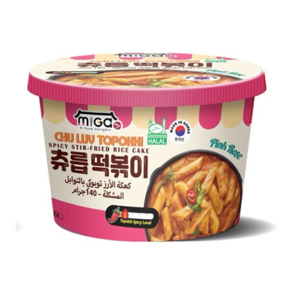 Miga K-food Delights Chu Luv topokki Spicy Stir-Fried Rice Cake 140g - Pink Rose