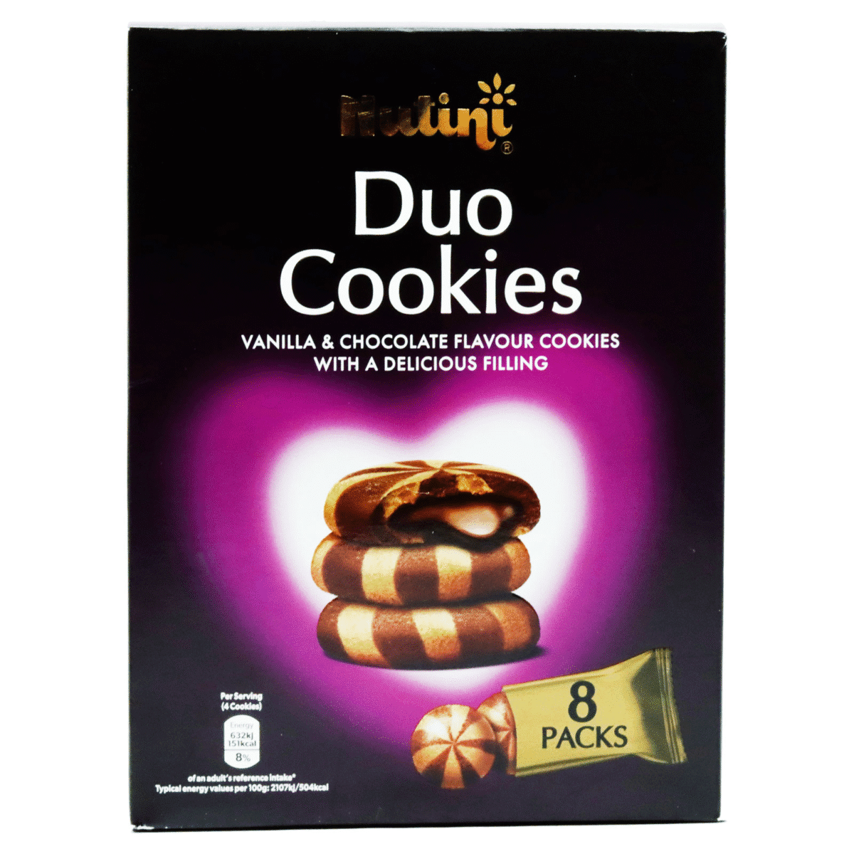 NUTINI DUO COOKIES WITH FILLING 8PK - Image 1