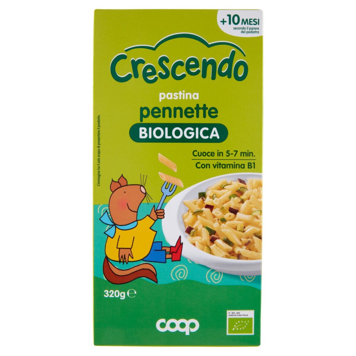 UniCoop crescendo pastina pennetti biologica pasta 320g - Image 1