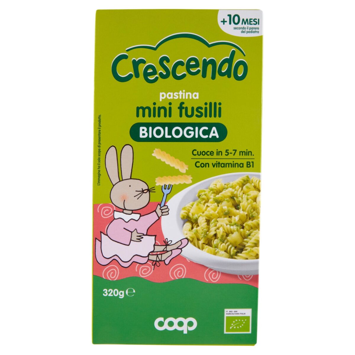 UniCoop crescendo pastina mini fusilli biological pasta 320g - Image 1