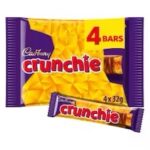 Cadbury Crunchie Chocolate Bar 4 Pack Multipack 128g