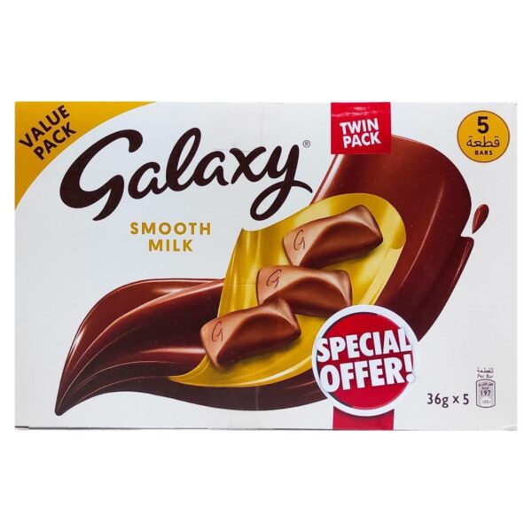 Galaxy Smooth Milk Chocolate Bar Value Pack - 5 X 36g