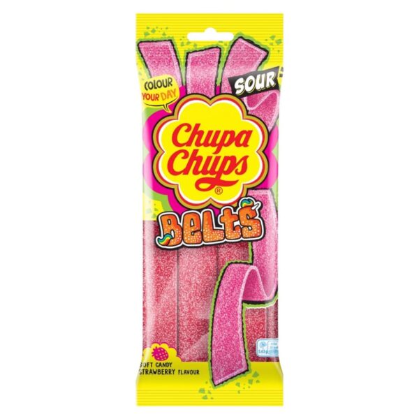 Chupa Chups Belts Sour Strawberry 90gm