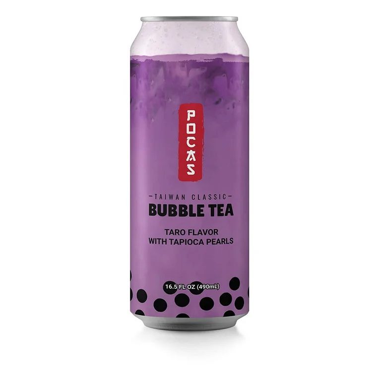 img_0197 Pocas Bubble Tea Taro Flavor with Tapioca Pearls 490ml - Image 1