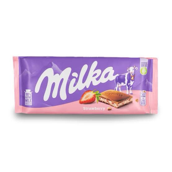 img_9621 Milka Strawberry Chocolate Bars 90g - Image 1