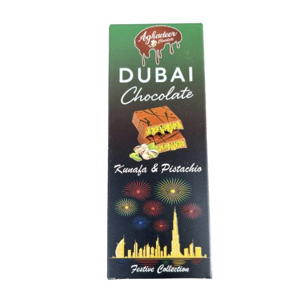 Aghadeer Dubai chocolate kunafa & pistachio 100gm - Candy Stop