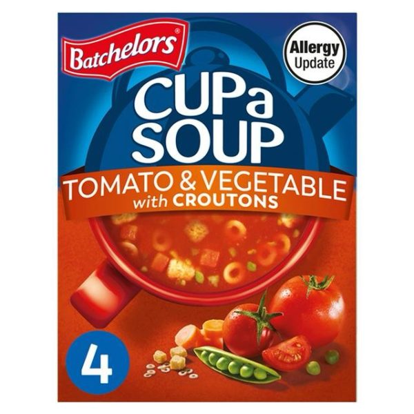 Batchelors Cup a Soup, Tomato & Vegetable with Croutons x4 104g