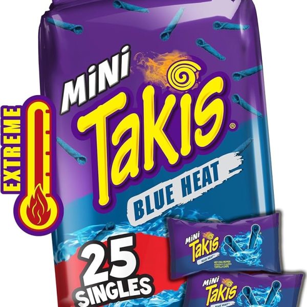Takis Mini Blue Heat Hot Chili Pepper Tortilla Chips Bite Size 25*35gm
