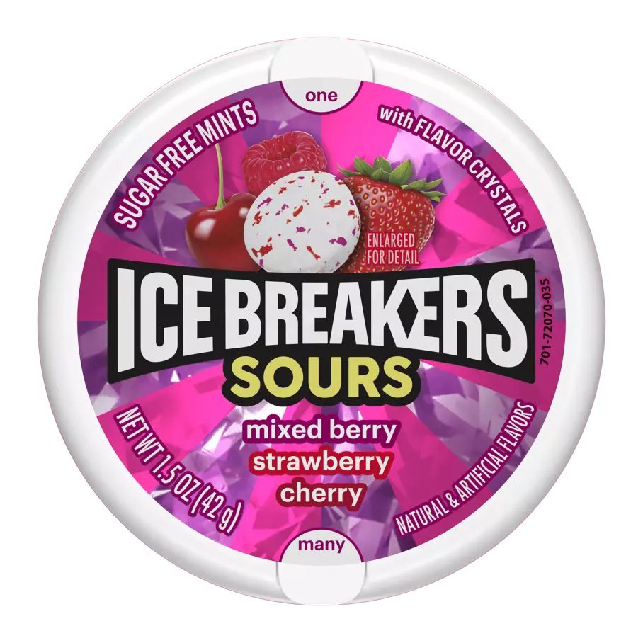 img_9177-2 ICE BREAKERS Sours Mixed Berry Sugar Free Mints 42gm - Image 1
