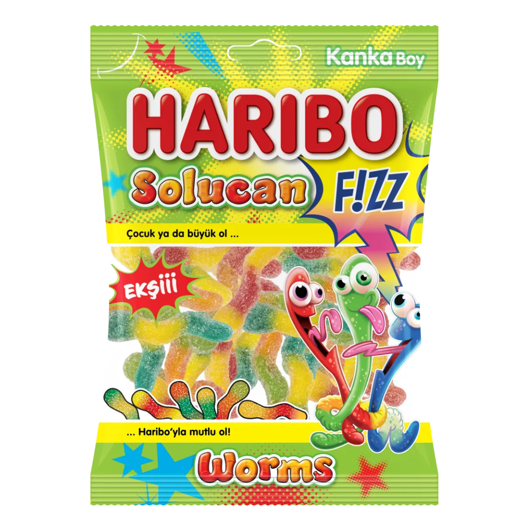 img_9805 Haribo Fizzy Worms 80g - Image 1