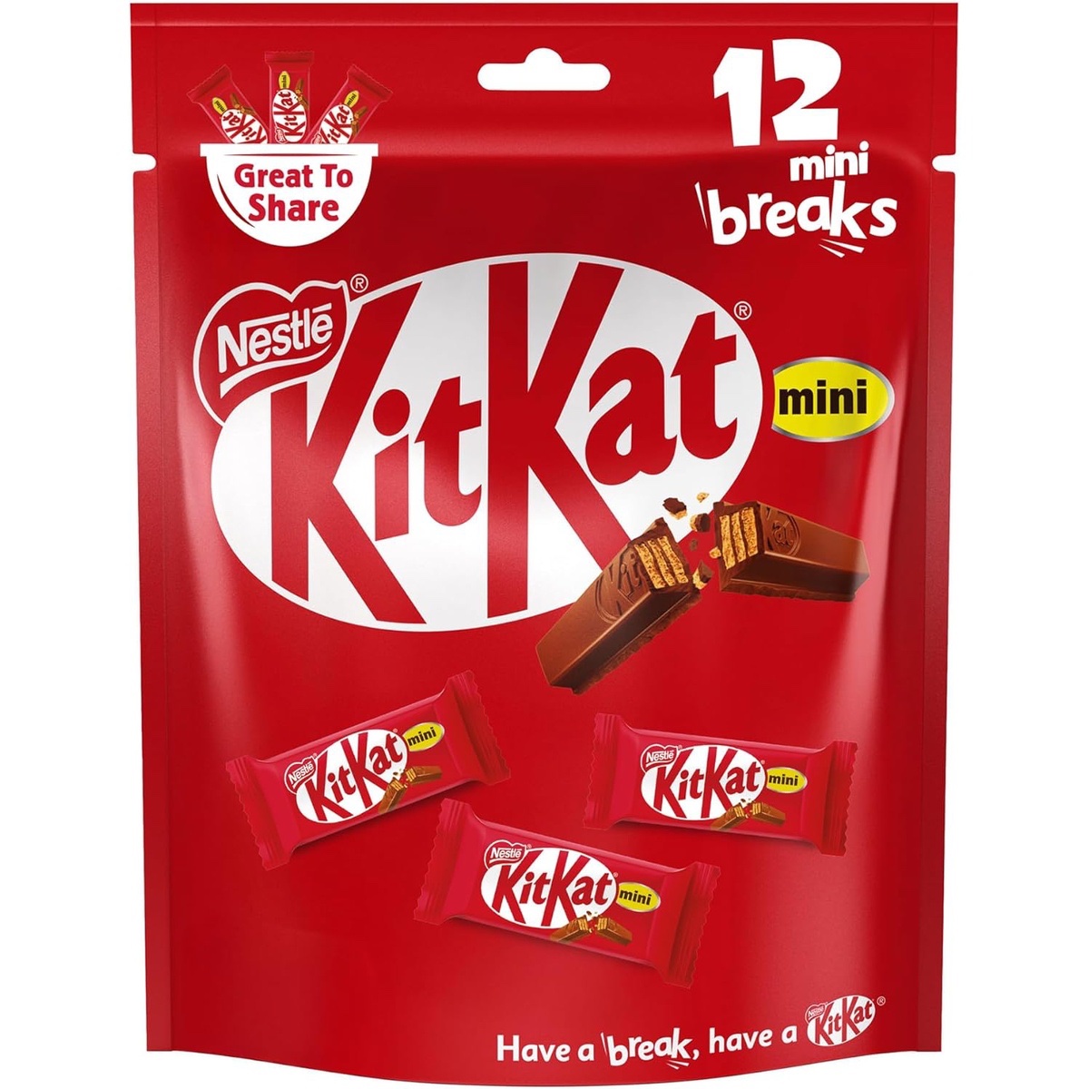 img_6371 KitKat 12 Mini Breaks Chocolate Wafer Value Pack 162 g - Image 1